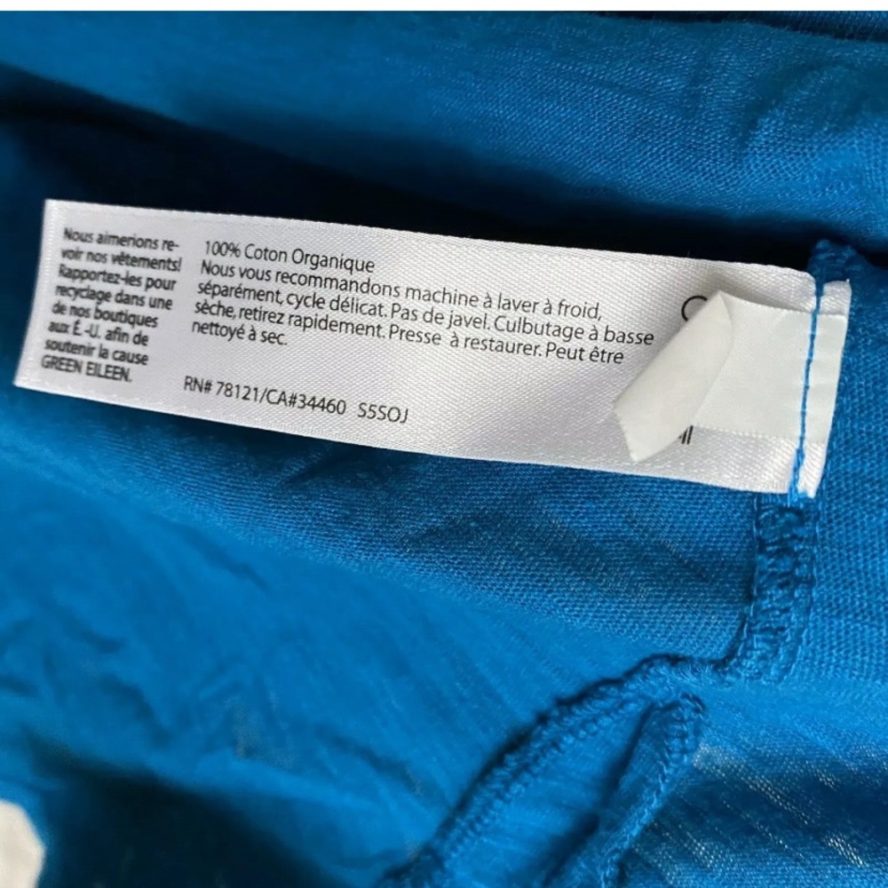 Eileen Fisher Organic Cotton V Neck Tee High Low - Picture 8 of 8